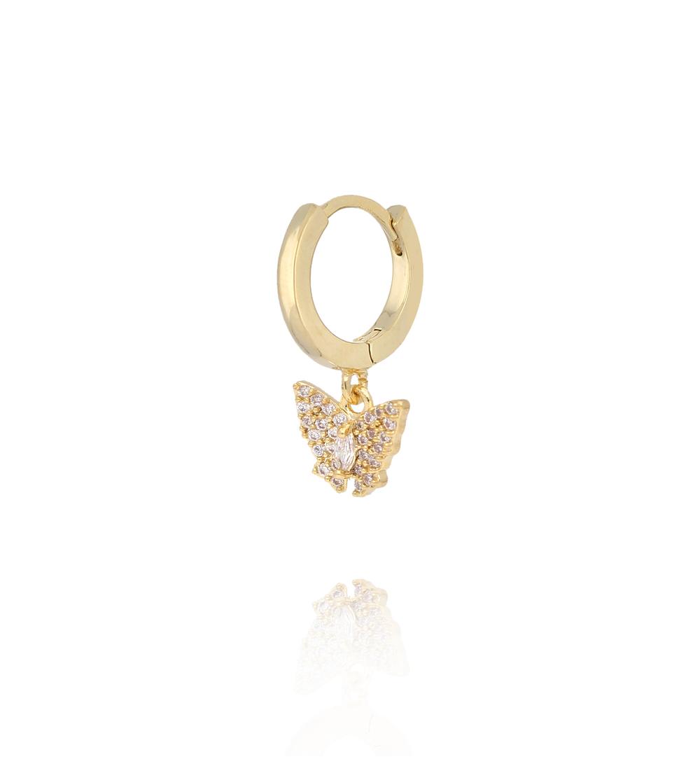 Zestaw złotych kolczyków z zawieszkami KLU0183