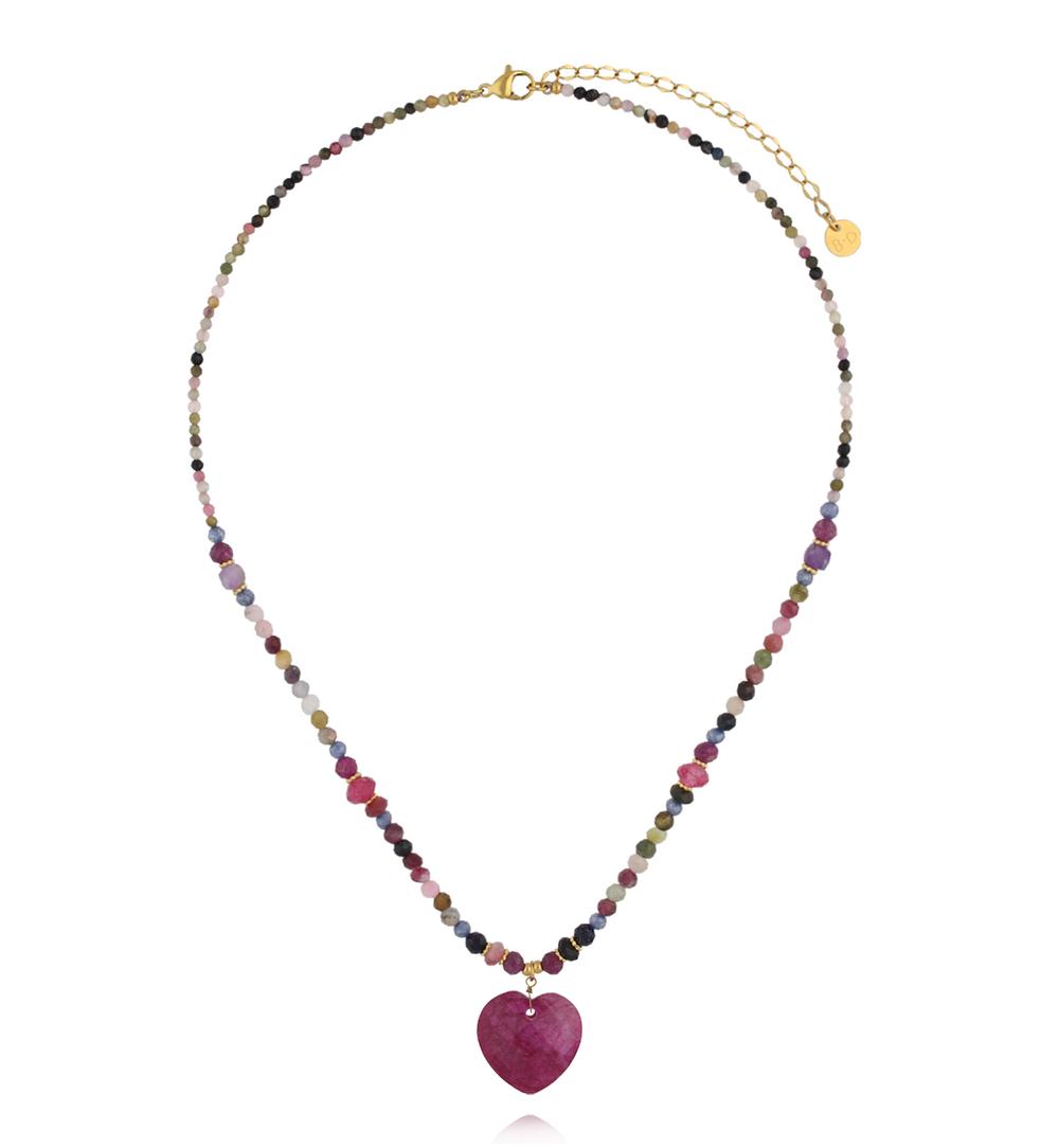 Naszyjnik z rubinami i sercemNPA1557