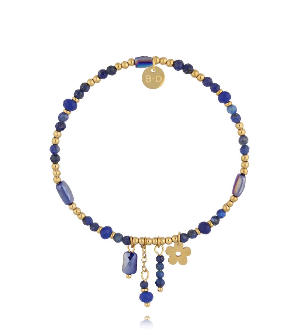 Bransoletka z lapisu lazuli, jadeitu i szklanych koralików BTW3501