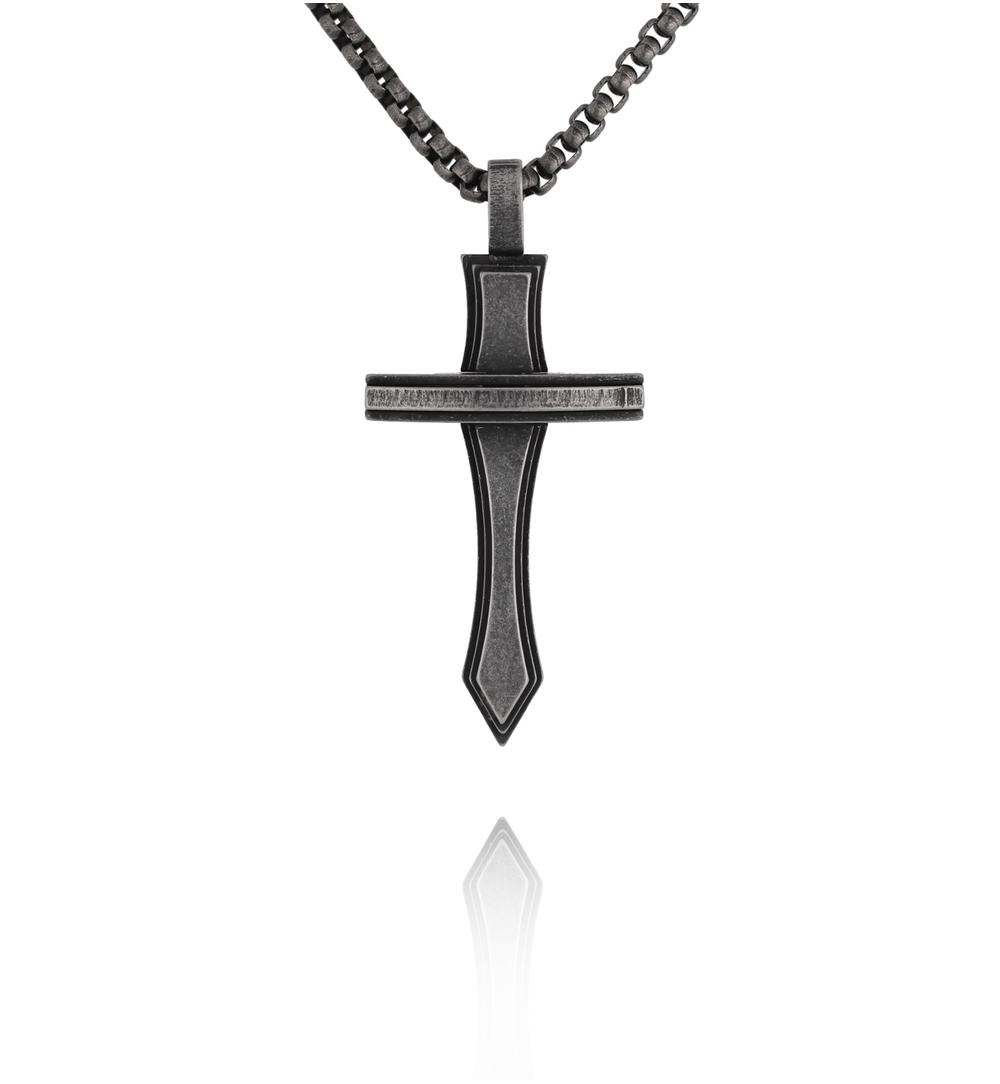 Naszyjnik z czarnym krzyżem NMITC0251