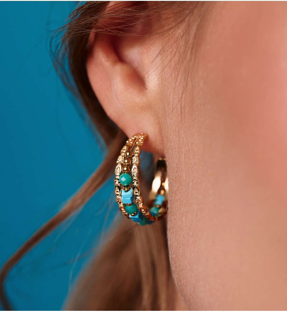 Kolczyki koła z amazonitem KEA0031