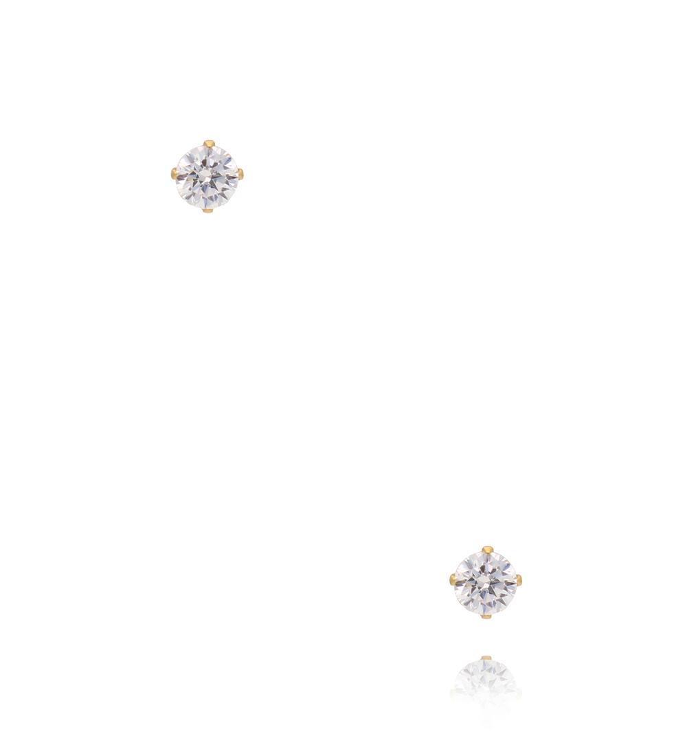 Zestaw złotych kolczyków z cyrkoniami – 3 wielkości KSY0432