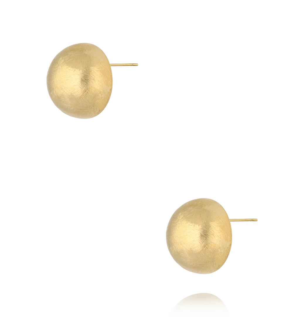 Kolczyki półkola złote matowe szczotkowane KSY0633