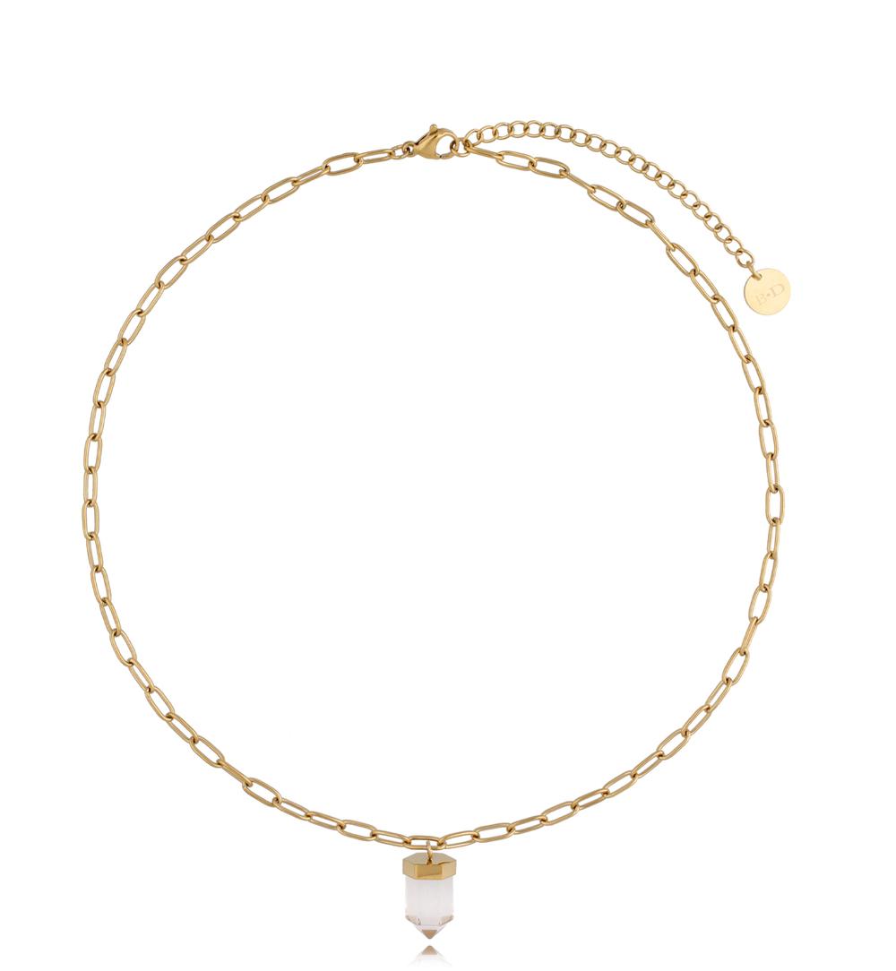 Naszyjnik z kryształem górskim New Cristal NLB0211