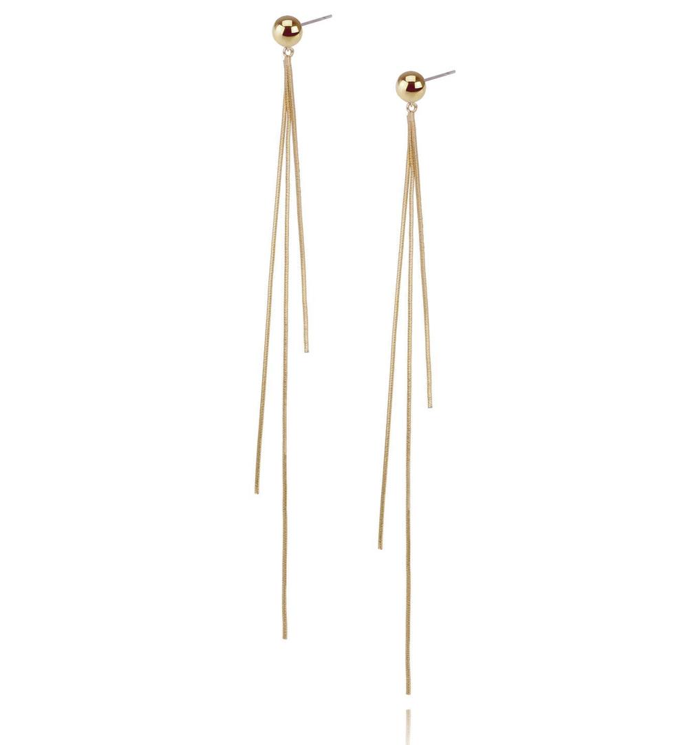 Kolczyki złote wiszące łańcuszki KRG0586
