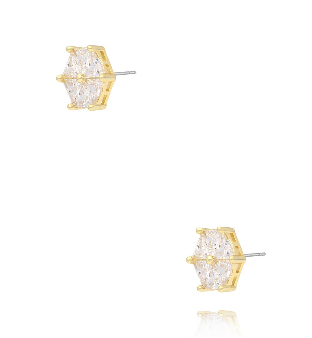 Kolczyki sztyfty z dużą cyrkonią w złotej oprawie KSS2229