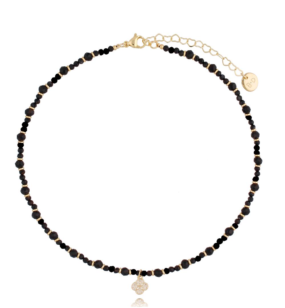 Naszyjnik złoty z czarnym turmalinem Pauline NTW0240