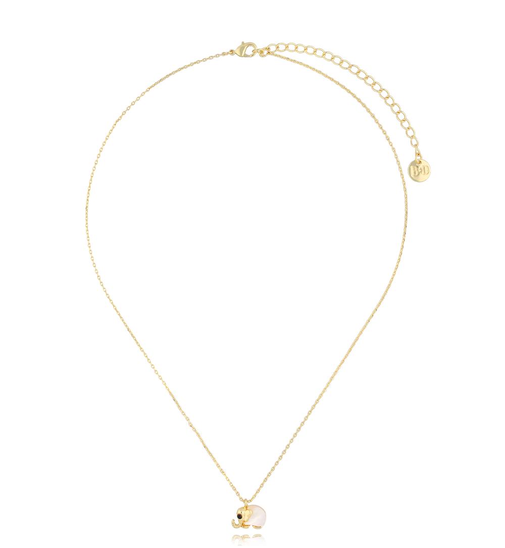 Naszyjnik złoty ze słonikiem Glam Charms NS0257