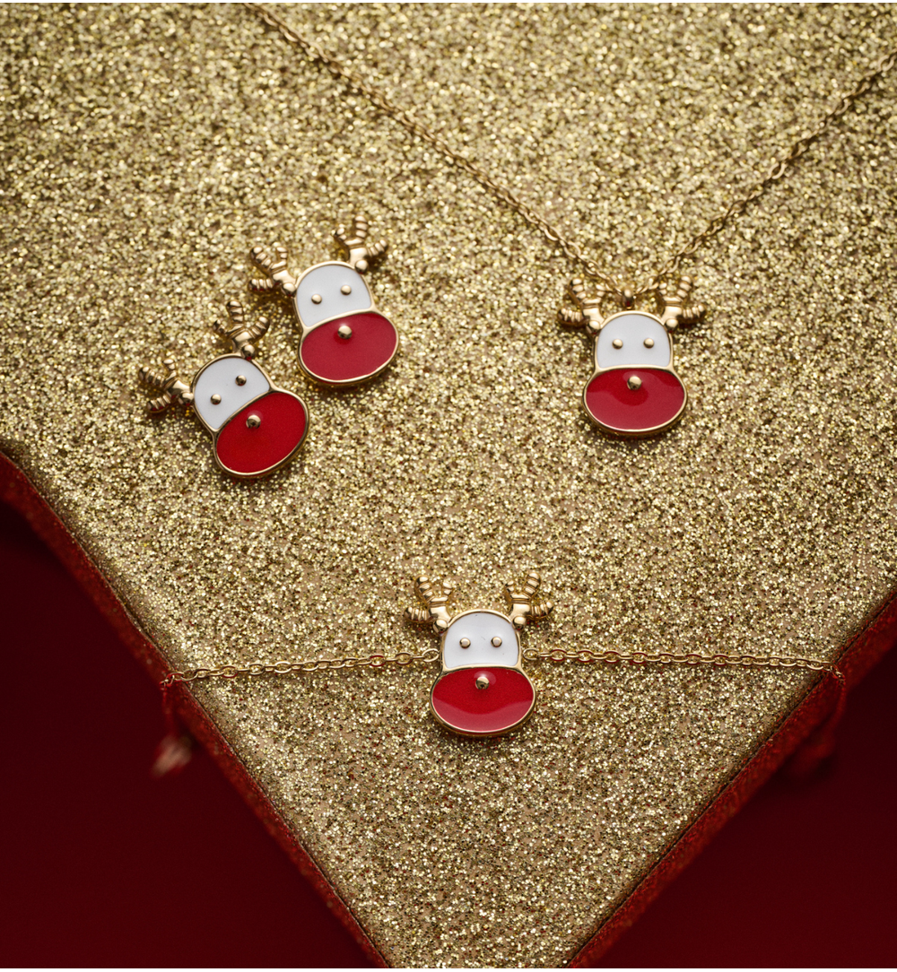 Naszyjnik z reniferem złoty NSA1412