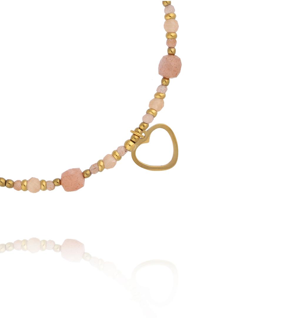 Bransoletka z kamieniami słonecznym i sercem BTW3490