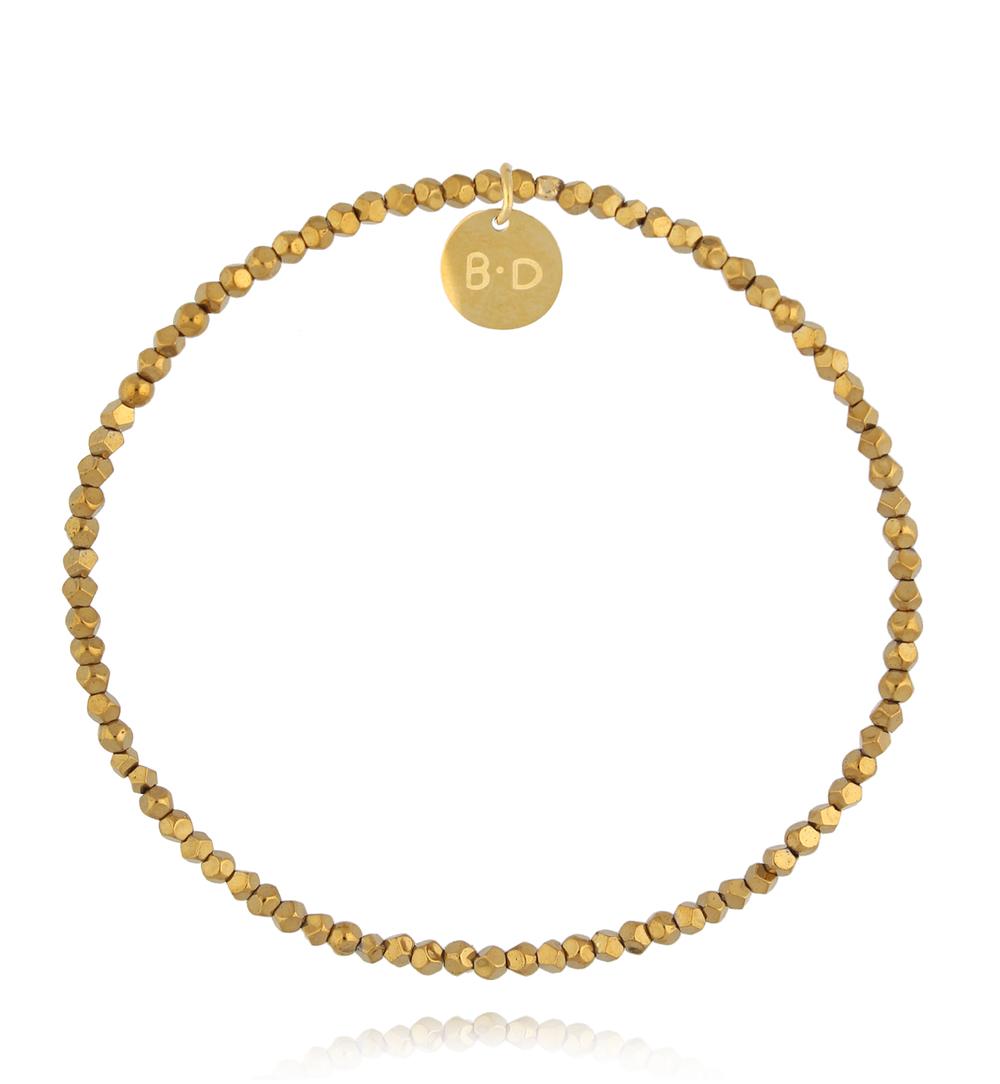 Bransoletka z fasetowanego hematytu w złotym kolorze BTW3649