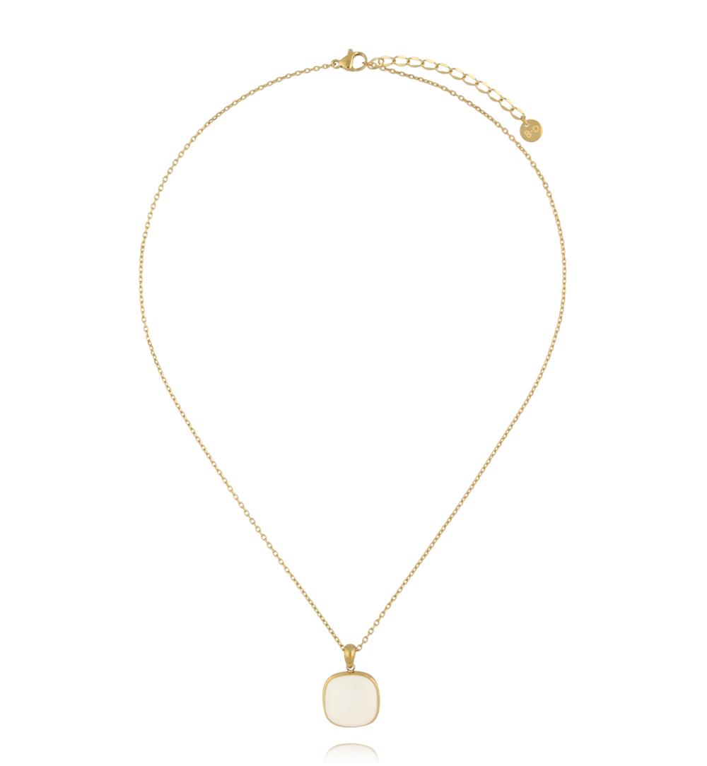 Zestaw biżuterii z białą emalią ZN0136