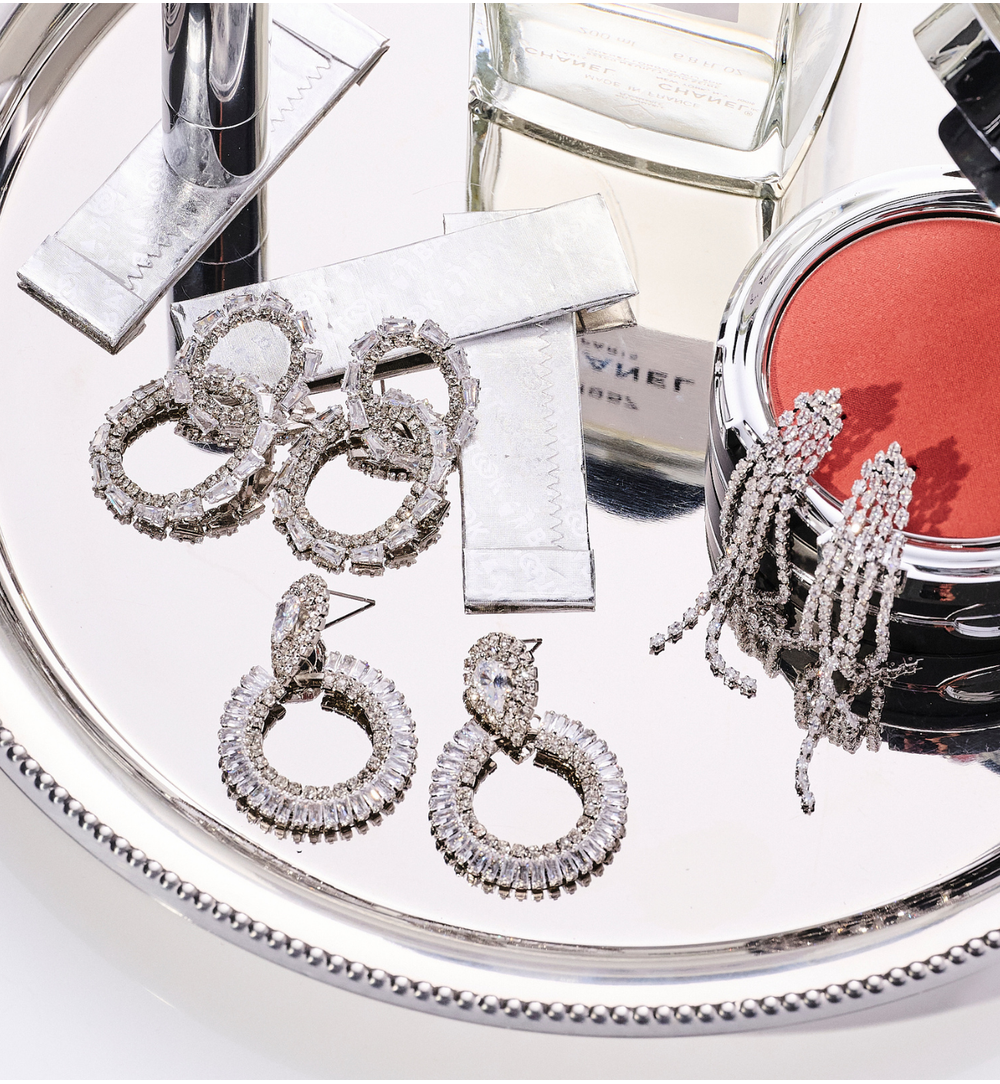 Kolczyki koła z cyrkoniami srebrne KLU0195