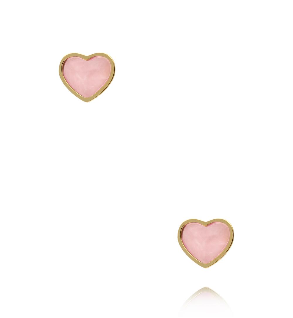 Kolczyki serca z kwarcem różowym KSA2578