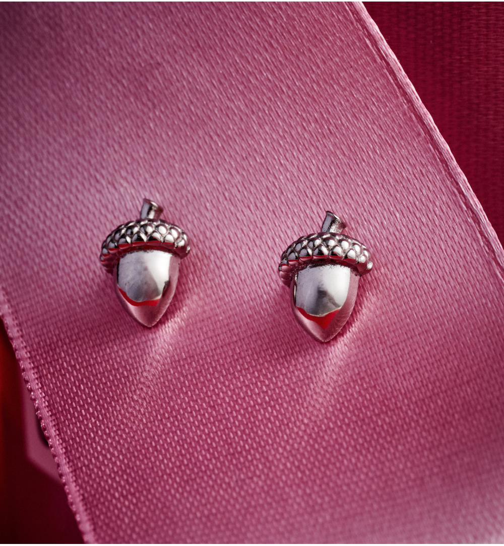 Zestaw świątecznej biżuterii ze srebrnymi żołędziami ZN0056