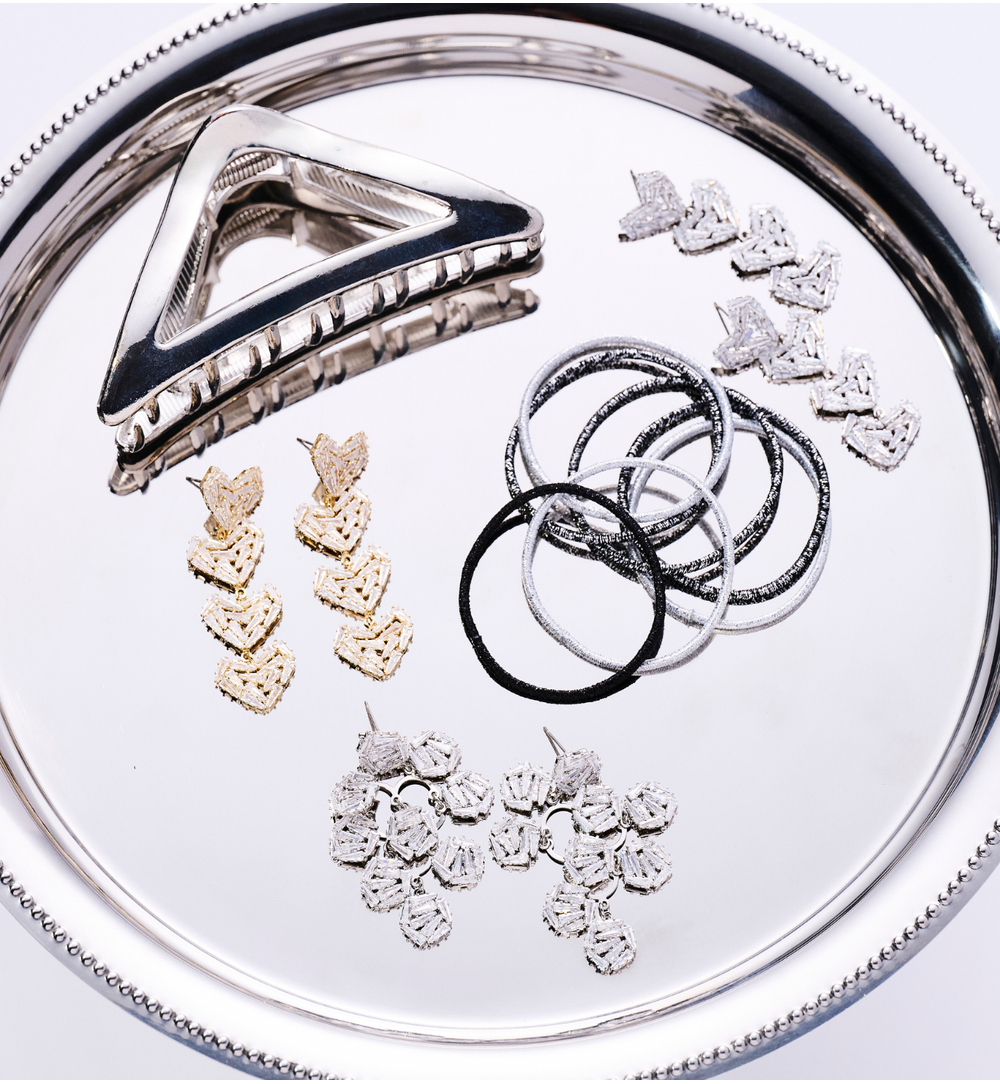 Kolczyki z kaskadą serc z kryształów KLU0187