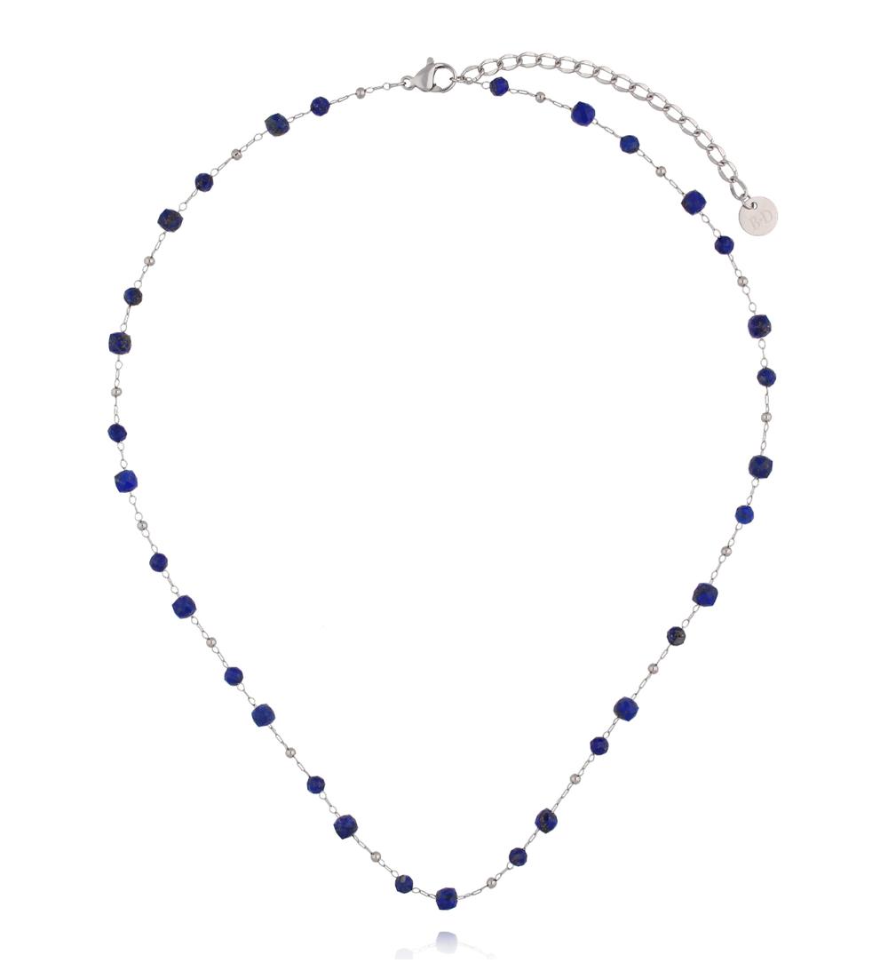 Naszyjnik srebrny z kamieniem lapis lazuli NSY1053