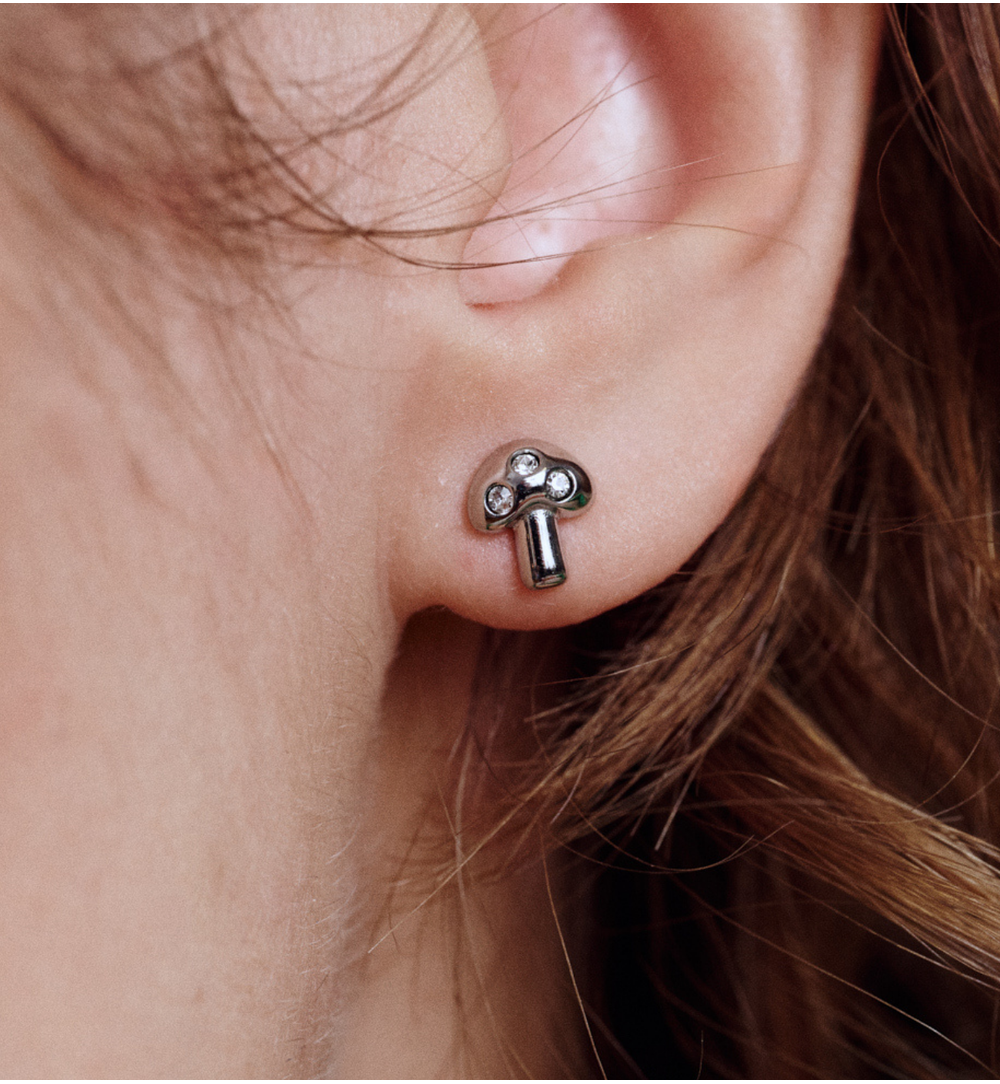 Kolczyki grzybki srebrne KSA2303