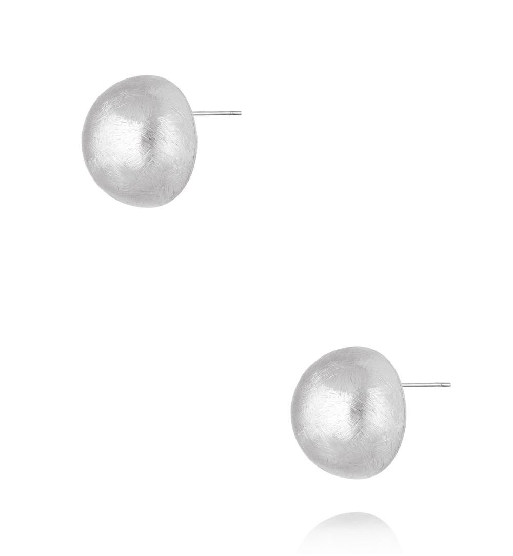 Kolczyki półkola srebrne matowe szczotkowane KSY0632