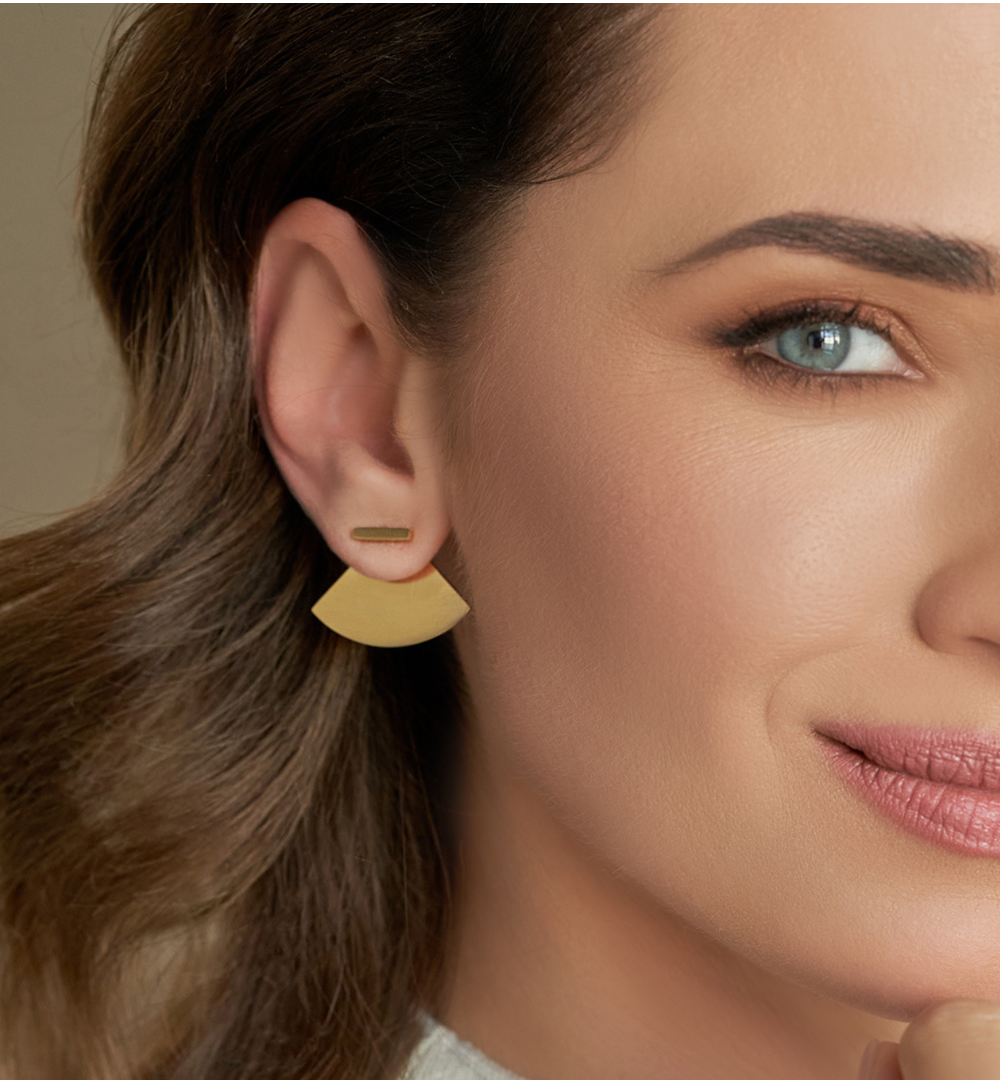 Kolczyki złote ze stali szlachetnej Triangle KSA0496