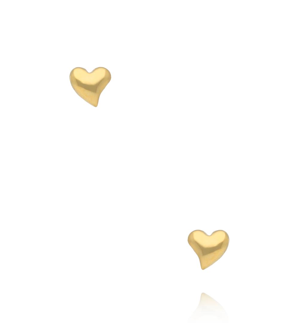 Kolczyki wkrętki w kształcie serca złote KSY0612
