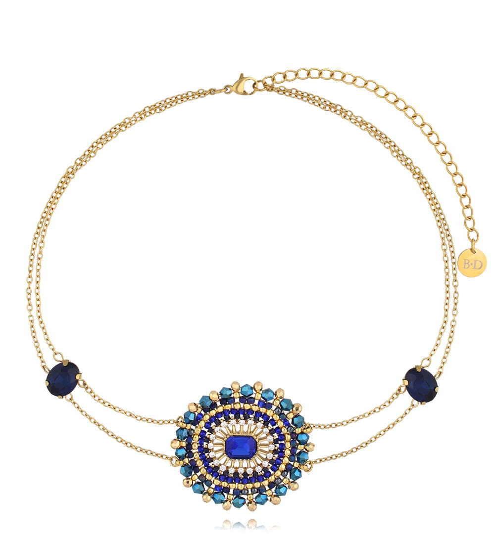 Choker granatowy z kryształkami Tropical Vision NBI0030