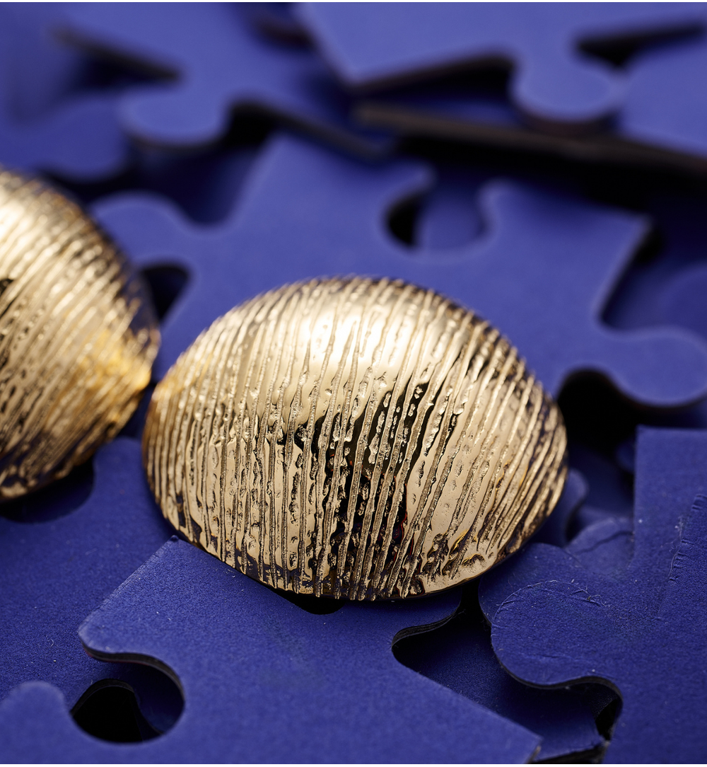 Kolczyki okrągłe fakturowane złote KSY0392