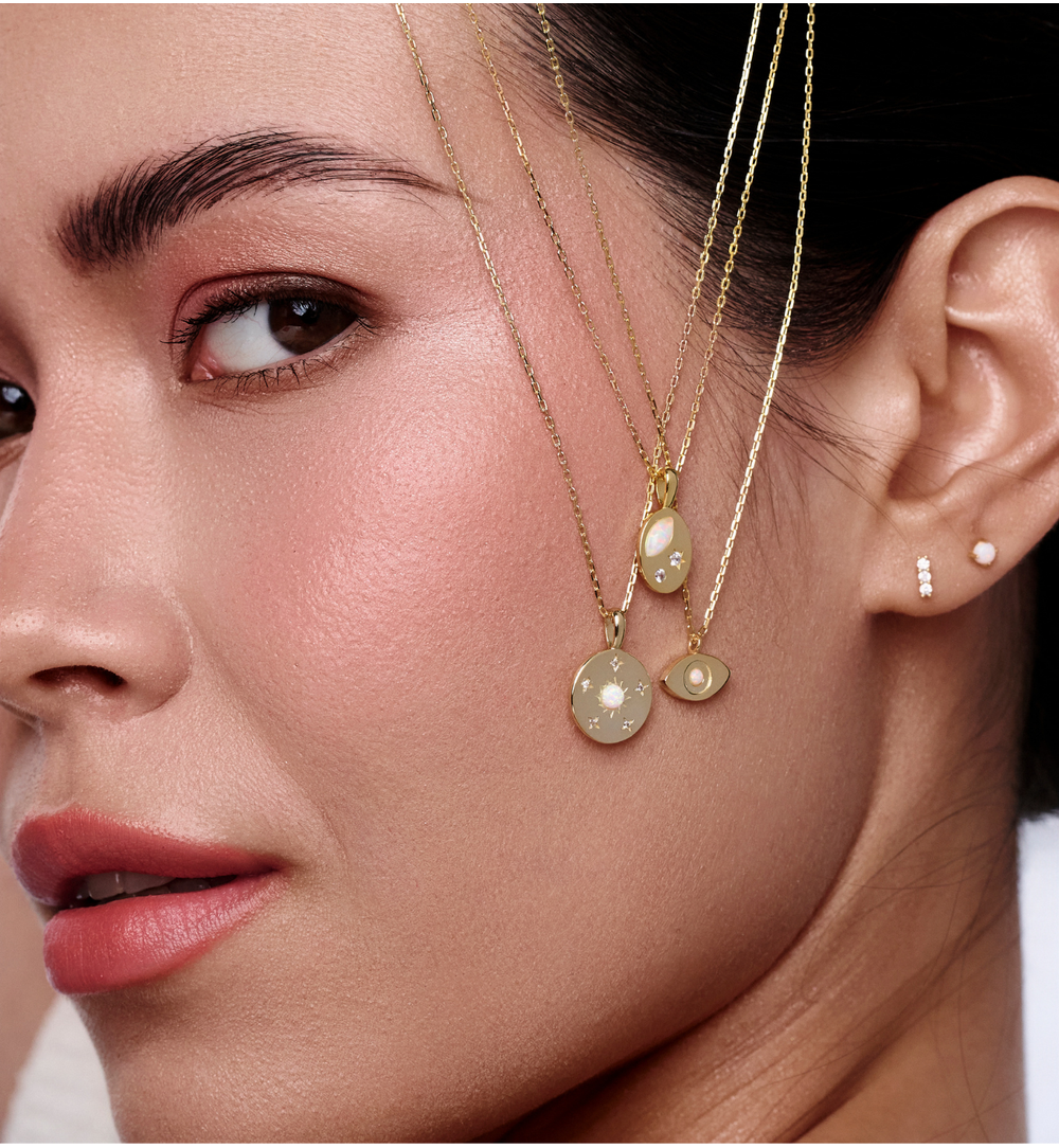 Naszyjnik z motywem oka i opalem NCA0090