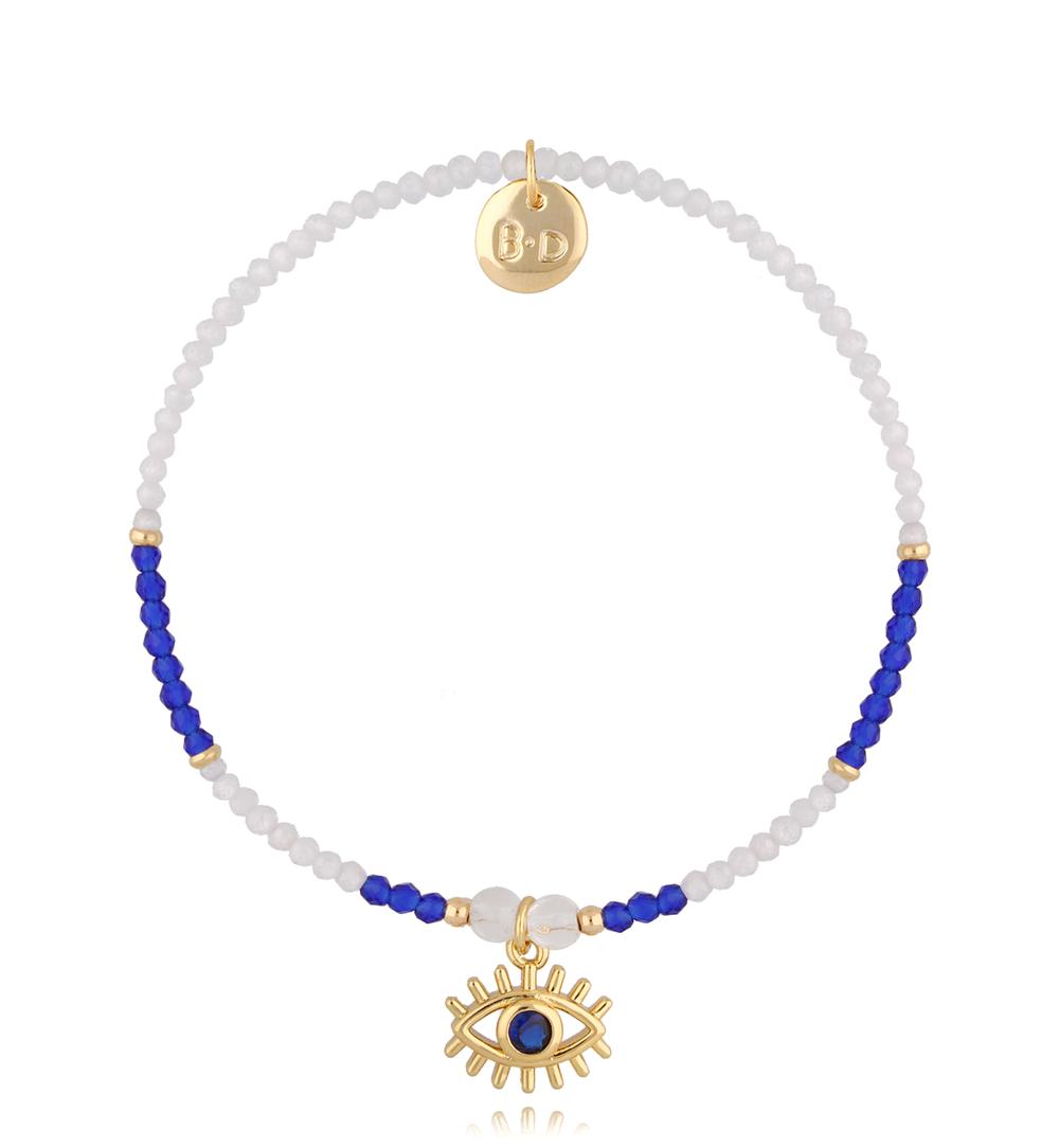 Bransoletka biało granatowa z okiem Lucerne BTW1326