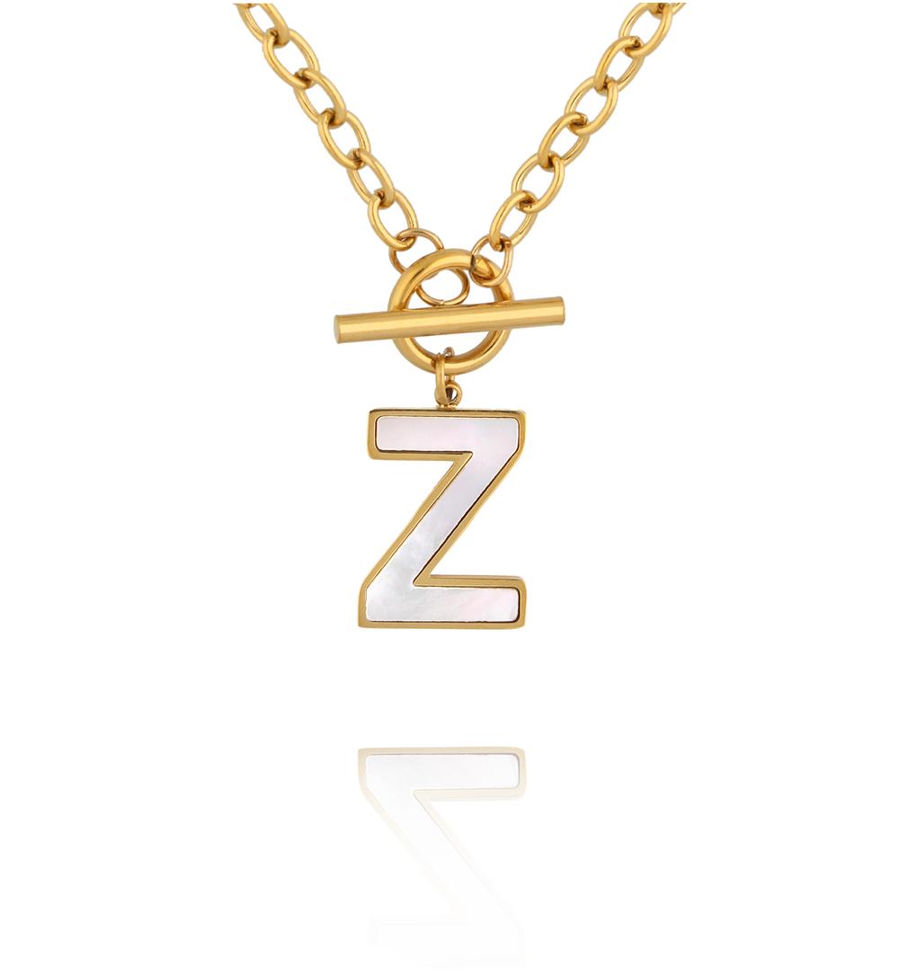 Naszyjnik z literą Z i zapięciem toggle NSY0870
