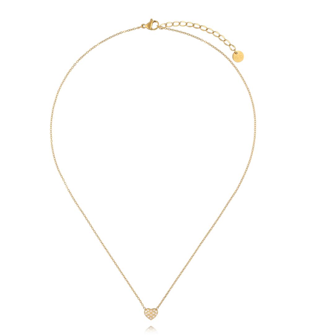 Naszyjnik z serduszkiem wysadzanym cyrkoniami NSY0628