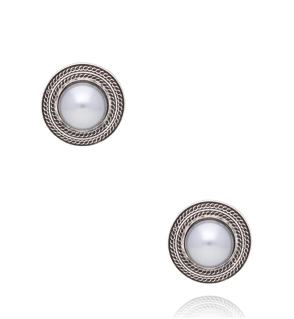 Kolczyki okrągłe z perłą Paraná KRG0948