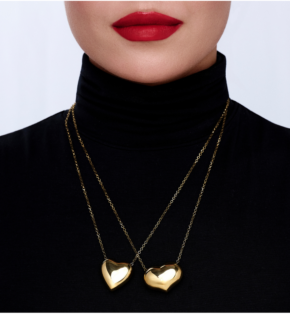Naszyjnik z dużym sercem złoty NSY0668
