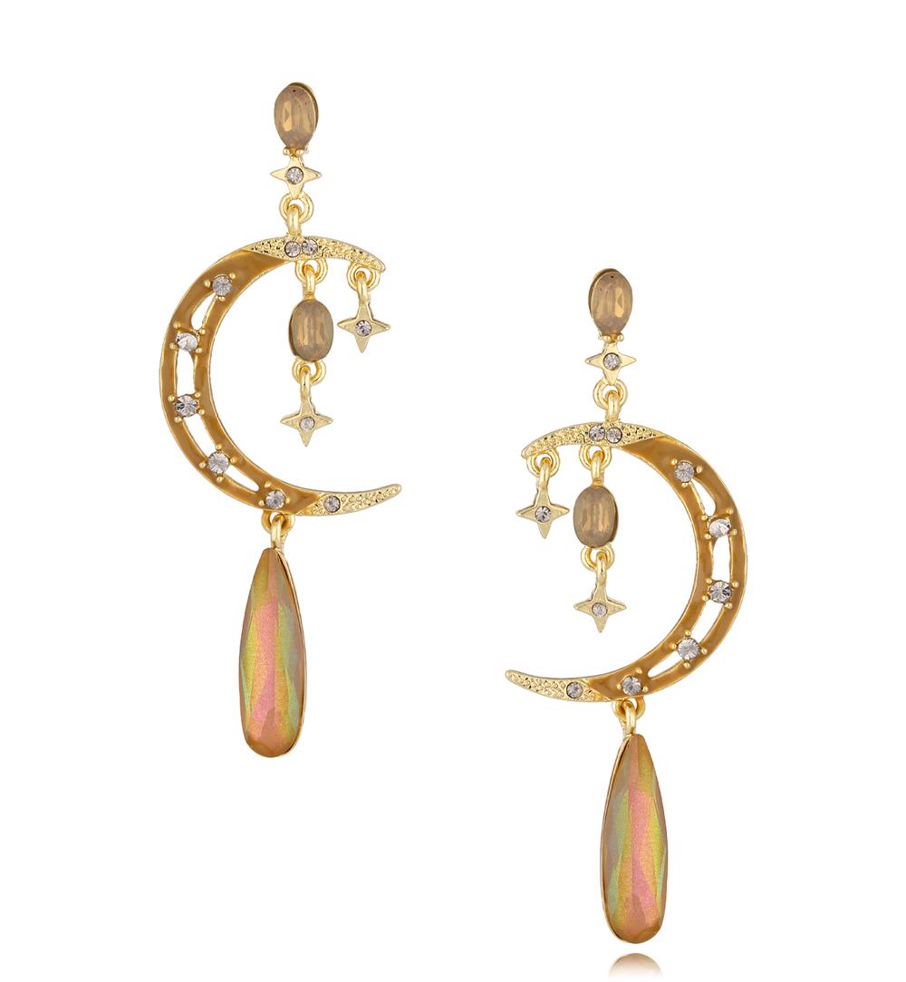 Kolczyki księżyce bursztynowe Thea KRG0851