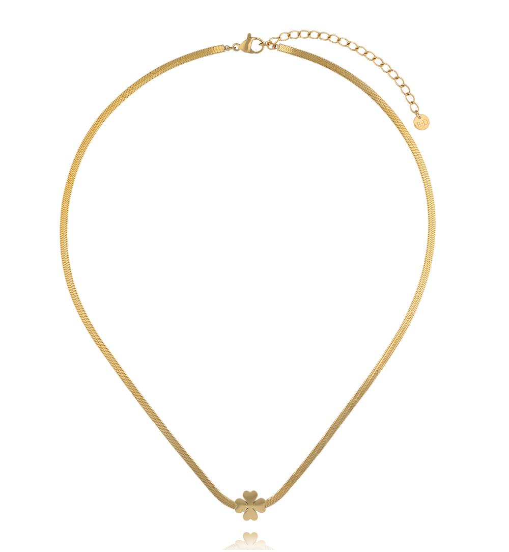 Naszyjnik złota żmijka z koniczynką NEA0049