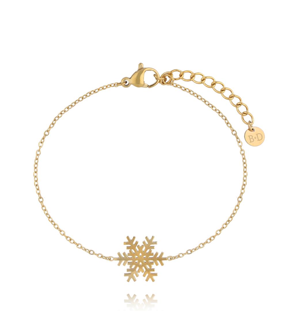 Bransoletka złota z zawieszką w kształcie śnieżynki BSY0528