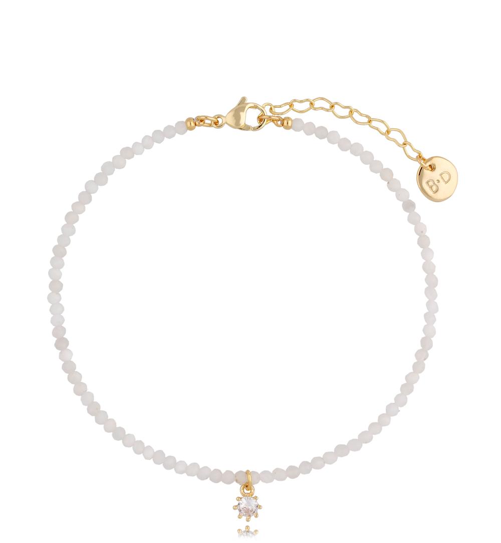 Bransoletka na nogę z kamieniem księżycowym BNTW0059