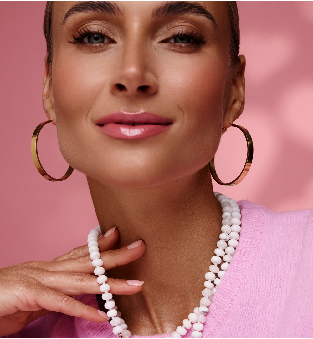 Kolczyki duże koła złocone KSY0447