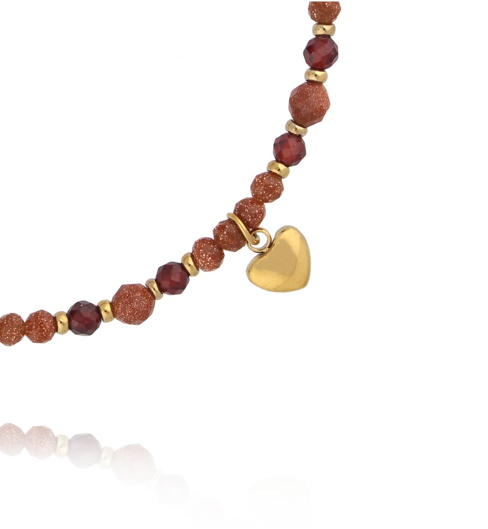 Bransoletka z piaskiem pustyni i sercem BTW3752