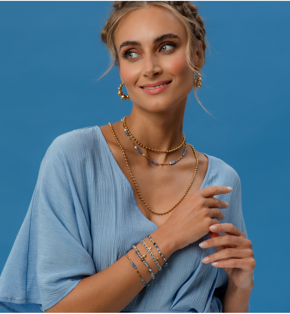 Bransoletka z niebieskimi kamieniami BSC2153