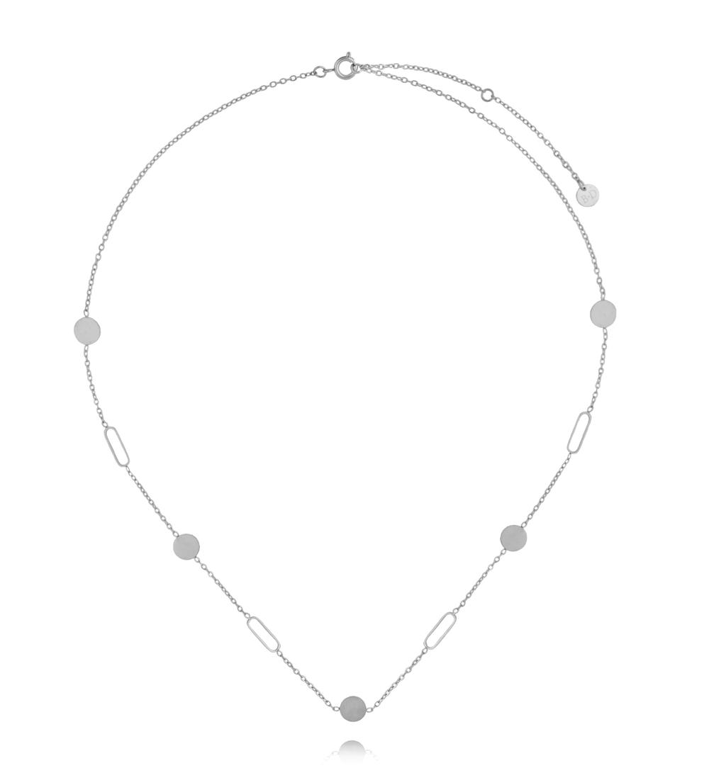 Naszyjnik z geometrycznymi elementami srebrny NEA0065