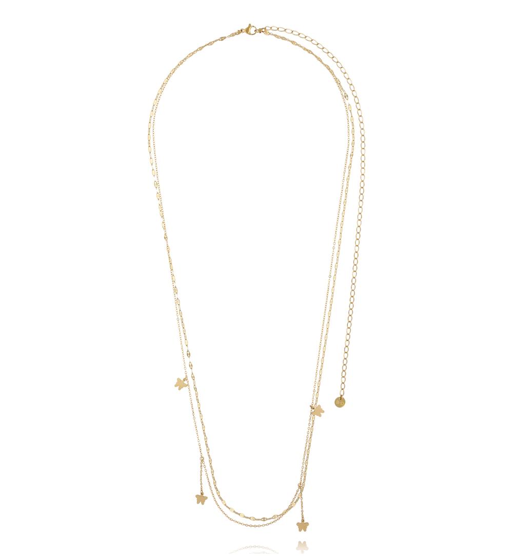 Naszyjnik na brzuch Body Chain z motylkami NSY0598