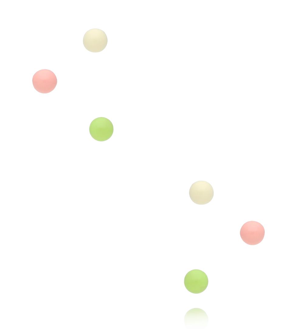 Zestaw pastelowych kolczyków kulek – róż, wanilia i limonka KMB0042