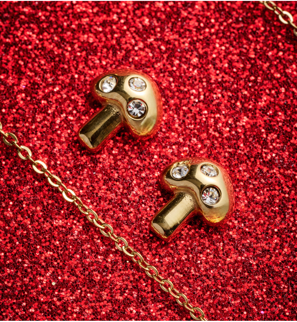 Kolczyki grzybki złote KSA2304