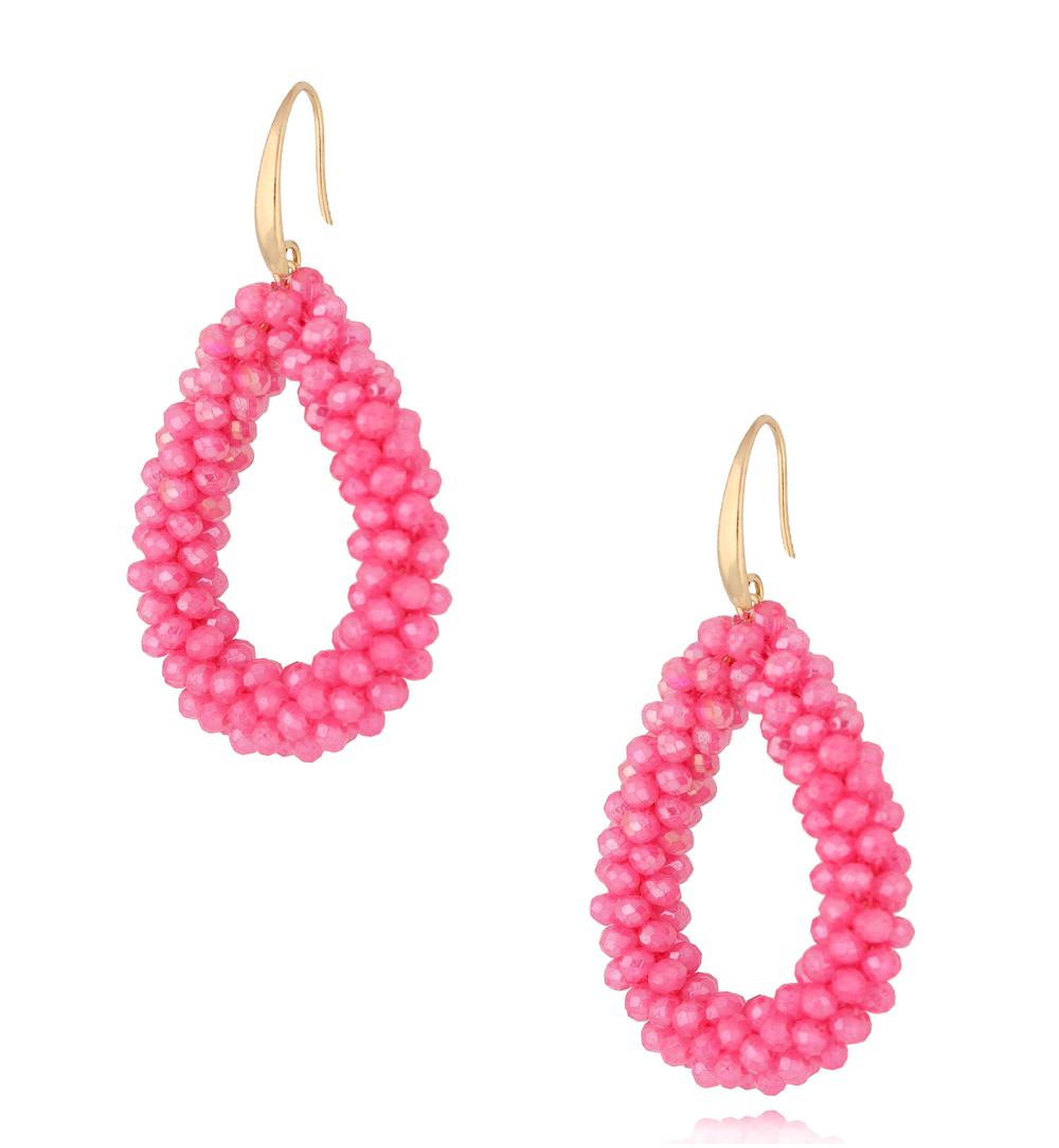 Kolczyki z kryształkami malinowe łezki Luminous KWE0040