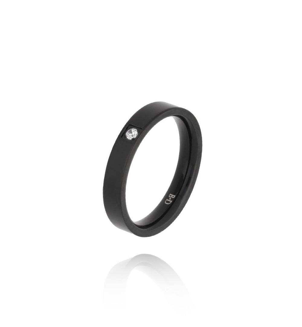 Obrączka czarna z cyrkonią Forever PSA0848