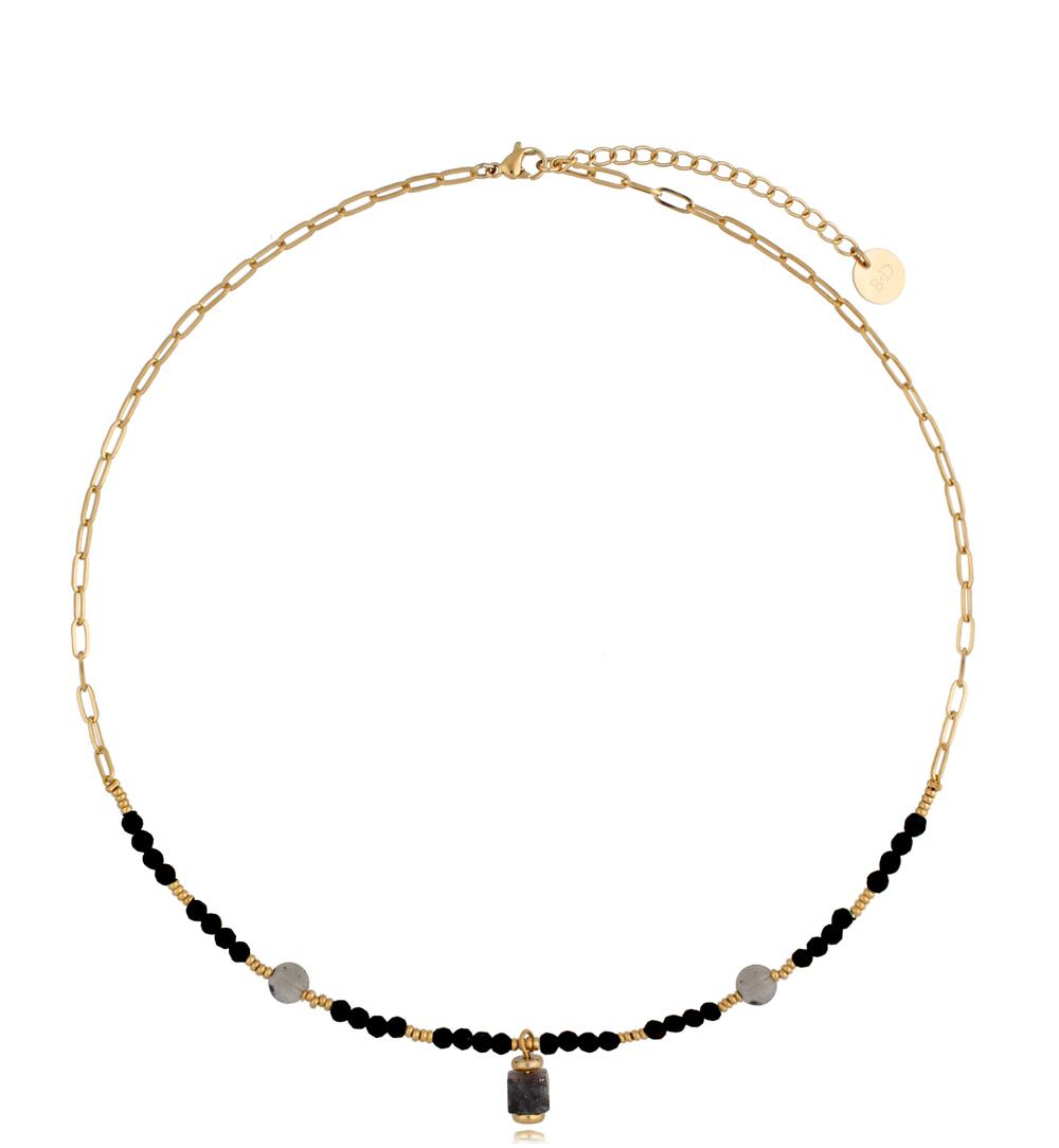 Naszyjnik czarny z agatami Origin NSC0235