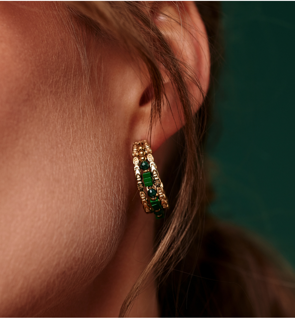 Kolczyki koła z jadeitem afrykańskim KEA0032