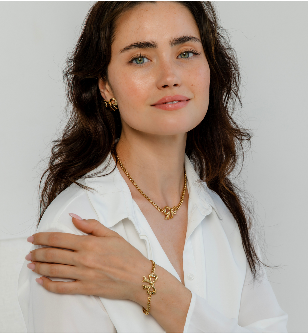 Bransoletka z kokardką złotą Fiocchi d'Amore BSA0761
