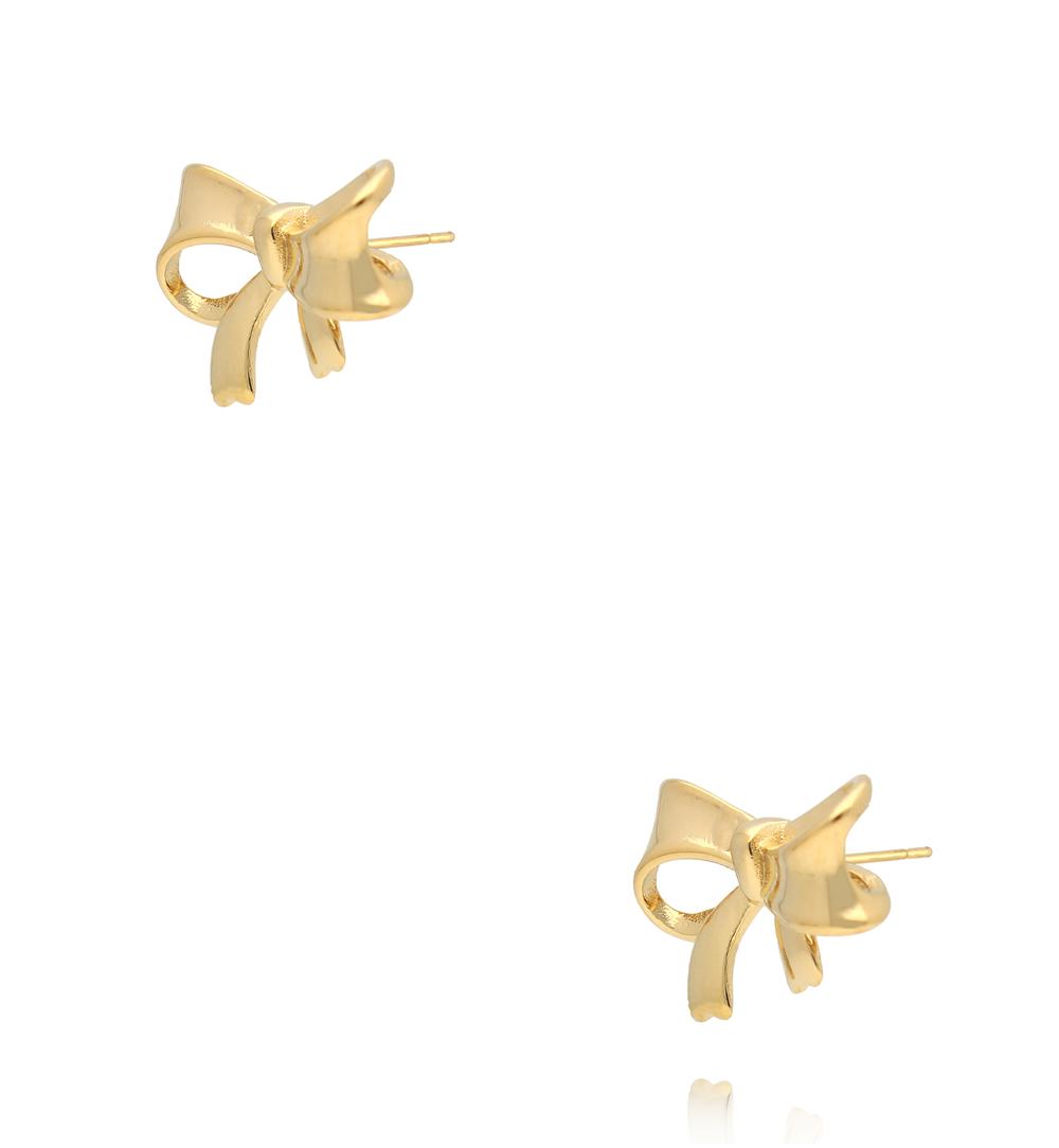 Kolczyki złocone w kształcie kokardki KSY0586